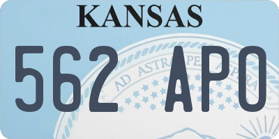KS license plate 562APO