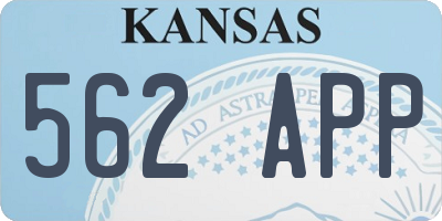 KS license plate 562APP