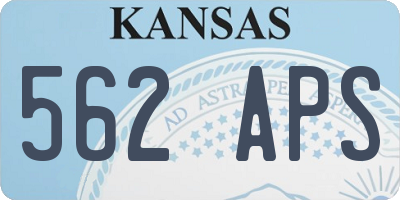 KS license plate 562APS