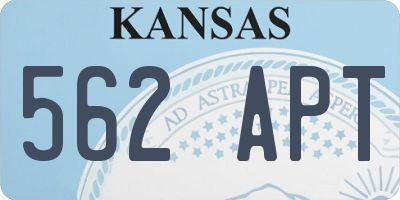 KS license plate 562APT