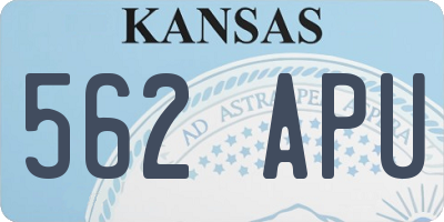 KS license plate 562APU