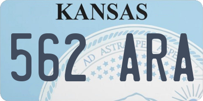 KS license plate 562ARA