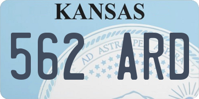 KS license plate 562ARD