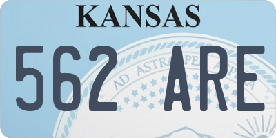 KS license plate 562ARE