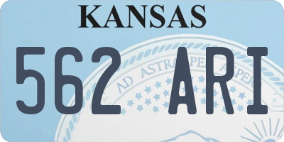 KS license plate 562ARI