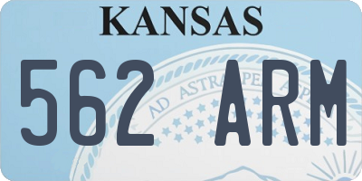 KS license plate 562ARM