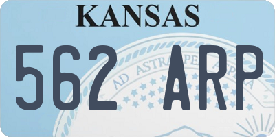 KS license plate 562ARP