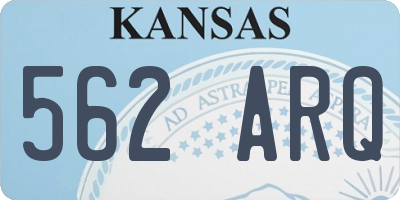 KS license plate 562ARQ