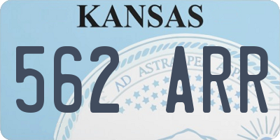 KS license plate 562ARR