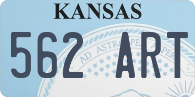 KS license plate 562ART