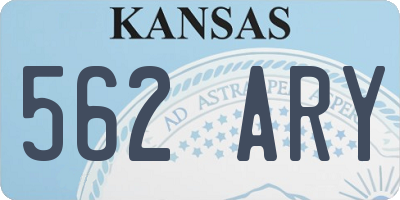 KS license plate 562ARY