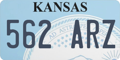 KS license plate 562ARZ