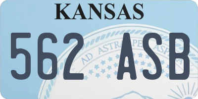 KS license plate 562ASB