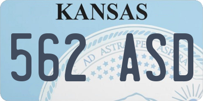 KS license plate 562ASD