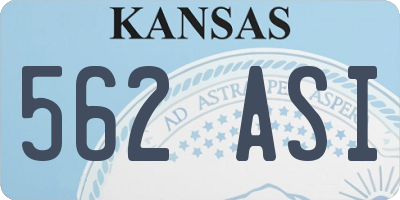 KS license plate 562ASI
