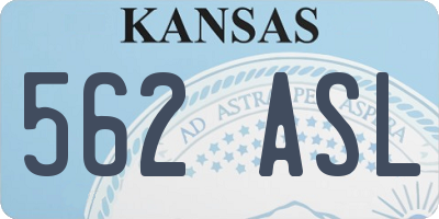 KS license plate 562ASL