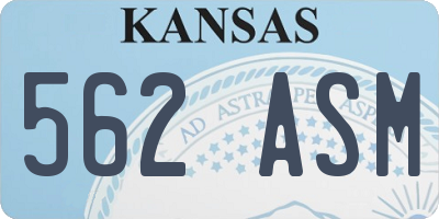 KS license plate 562ASM