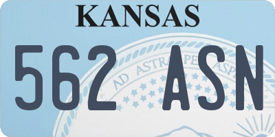 KS license plate 562ASN