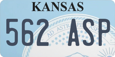 KS license plate 562ASP