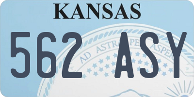 KS license plate 562ASY