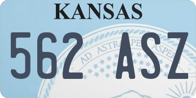 KS license plate 562ASZ