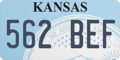 KS license plate 562BEF