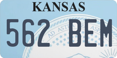 KS license plate 562BEM