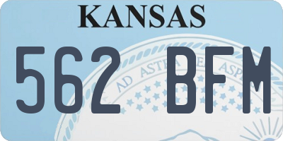 KS license plate 562BFM