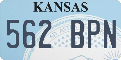 KS license plate 562BPN