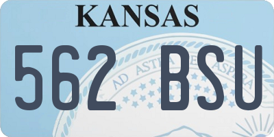 KS license plate 562BSU