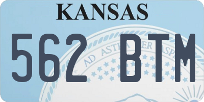 KS license plate 562BTM