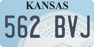 KS license plate 562BVJ
