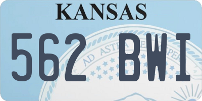 KS license plate 562BWI