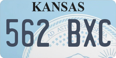 KS license plate 562BXC