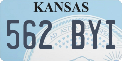 KS license plate 562BYI