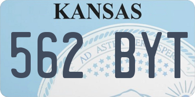 KS license plate 562BYT