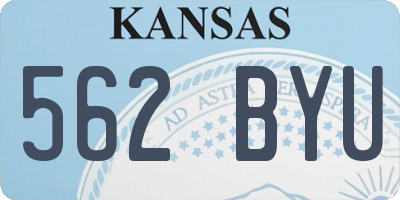 KS license plate 562BYU