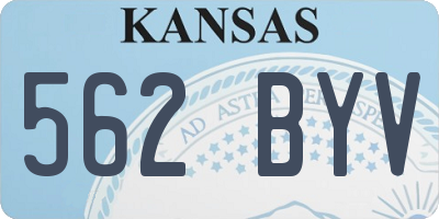 KS license plate 562BYV
