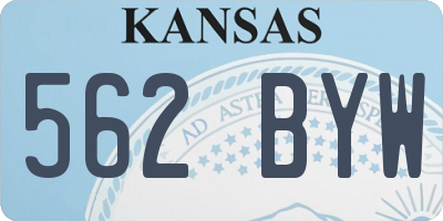 KS license plate 562BYW