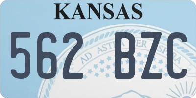 KS license plate 562BZC