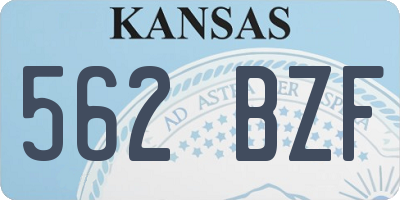 KS license plate 562BZF