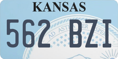 KS license plate 562BZI
