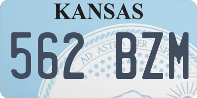 KS license plate 562BZM