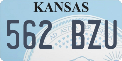 KS license plate 562BZU