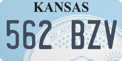 KS license plate 562BZV
