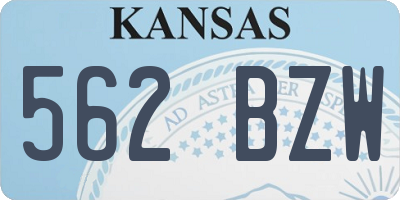 KS license plate 562BZW