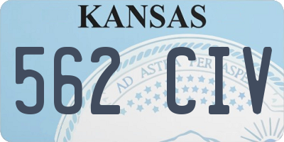 KS license plate 562CIV