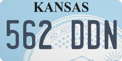 KS license plate 562DDN