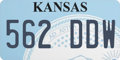 KS license plate 562DDW