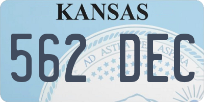KS license plate 562DEC